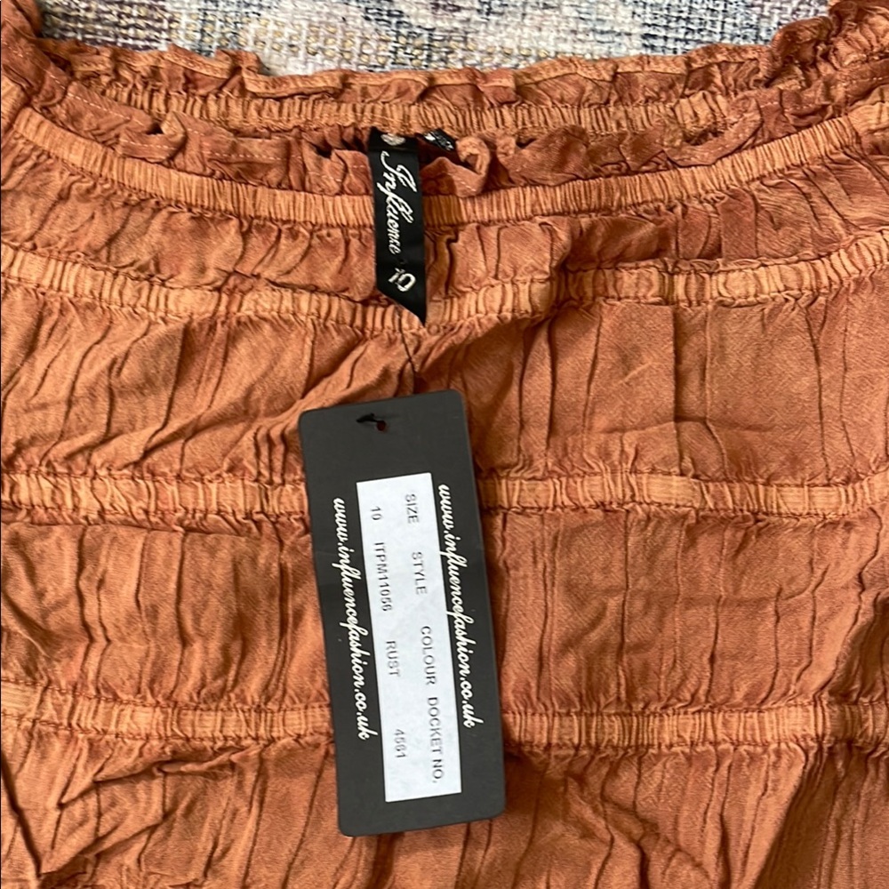 Women's Rust Off-Shoulder Top - Picture 2 of 2